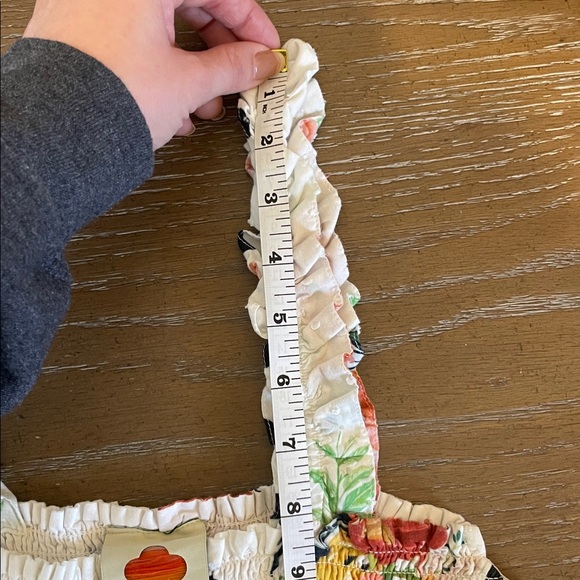 Farm Rio Nanaju Midi Polka Dot Floral Tiered‎ Swiss Dot Dress Smocked Medium - Picture 10 of 10